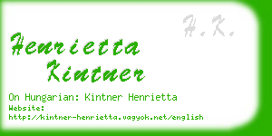 henrietta kintner business card